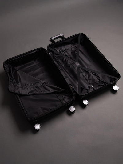 BEOW 3 Piece Black Luggage Set – 20", 24" & 28" Suitcases with Expandable Hard Shell, Spinner Wheels & TSA Locks