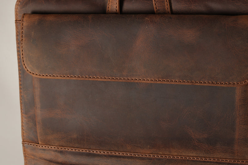 Personalised Engraved Brown Leather Hanging Wash Bag