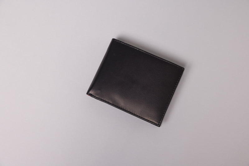 Personalised Engraved Black & Brown Bifold Leather Wallet With Zip Coin Pocket