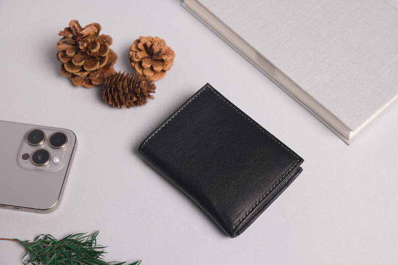 "Personalised men’s trifold wallet with RFID protection"