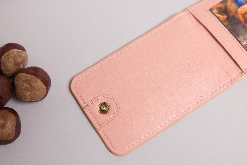 Personalised Engraved Dust Pink Leather Luggage Tag