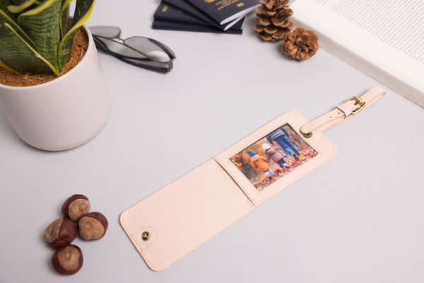 Personalised Engraved Rose Tan Leather Luggage Tag