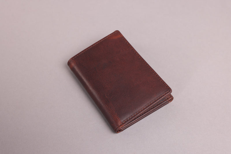 Personalised Engraved Brown Trifold Leather Wallet