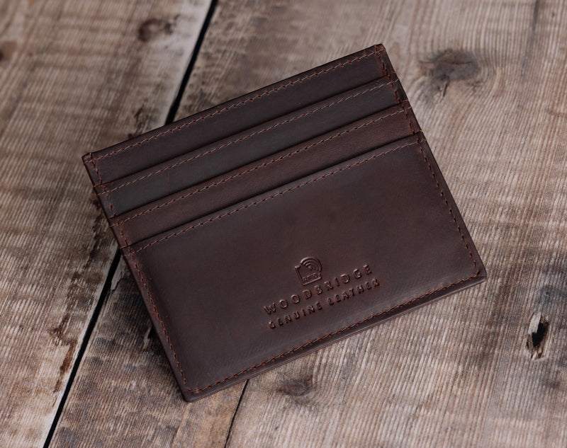 Personalised Engraved Brown Leather Card Holder Wallet