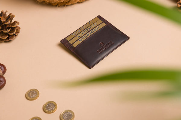Personalised Engraved Brown Leather Card Holder Wallet