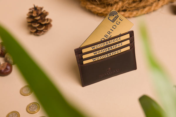 Personalised Engraved Brown Leather Card Holder Wallet