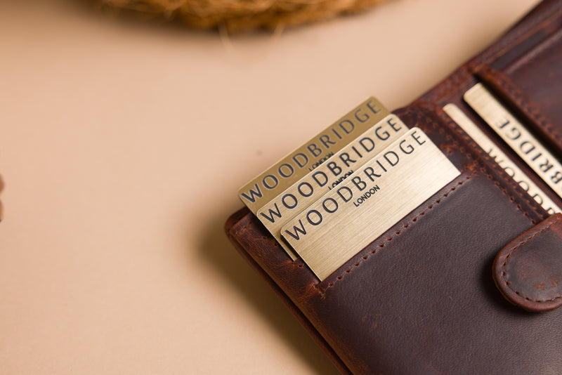 Personalised Engraved Brown Trifold Leather Wallet