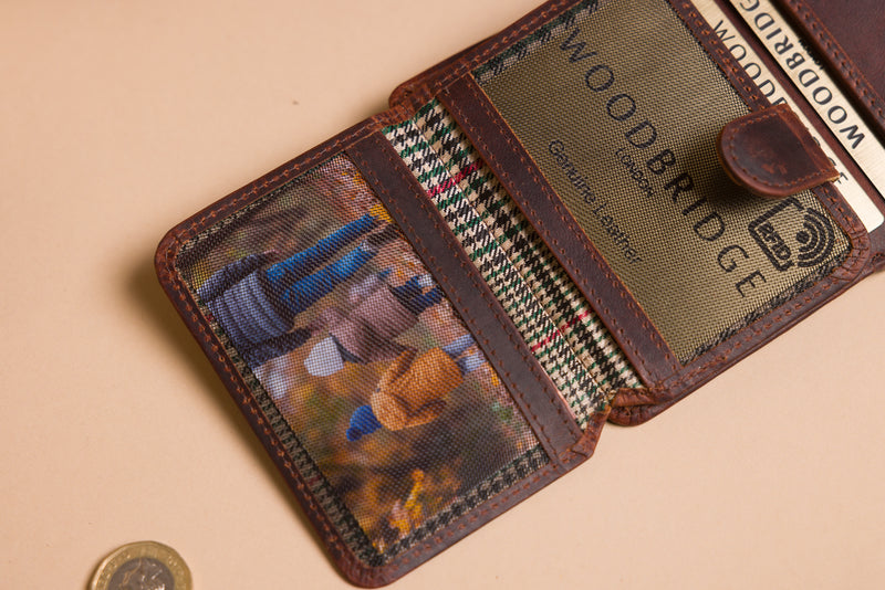 Personalised Engraved Brown Trifold Leather Wallet