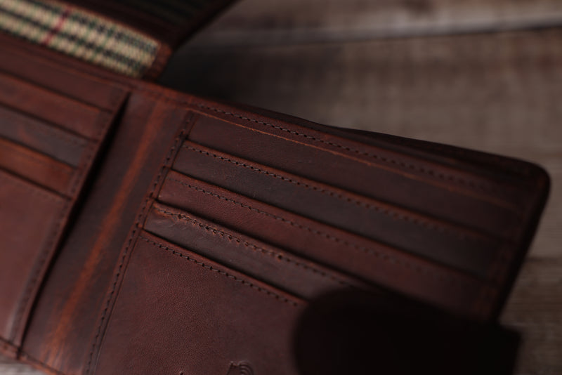 Personalised Engraved Brown Bifold Leather Wallet