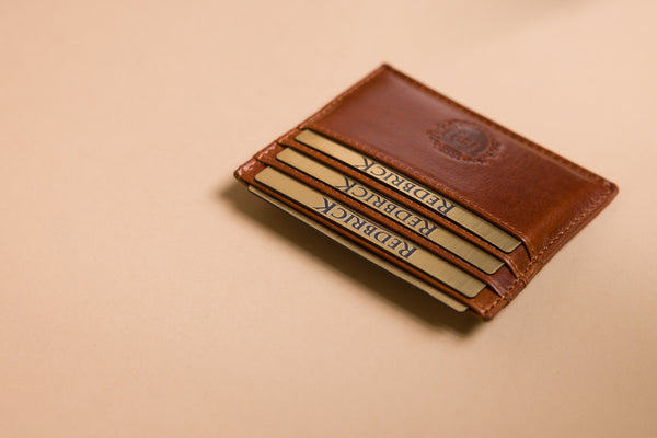 Personalised Engraved Cognac Leather Card Holder Wallet