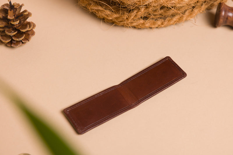 Personalised Engraved Dark Brown Leather Money Clip