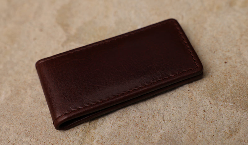 Personalised Engraved Dark Brown Leather Money Clip