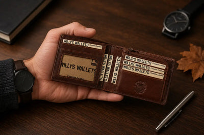 Personalised Cognac Leather Wallet – Classic Bifold RFID Wallet