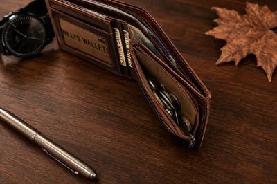 Personalised Cognac Leather Wallet – Classic Bifold RFID Wallet