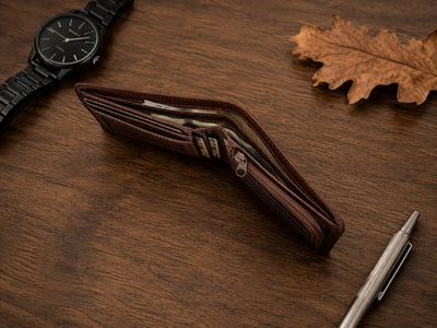 Personalised Cognac Leather Wallet – Classic Bifold RFID Wallet