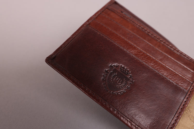 Personalised Engraved Dark Brown Bifold Leather Wallet With Coin Pocket