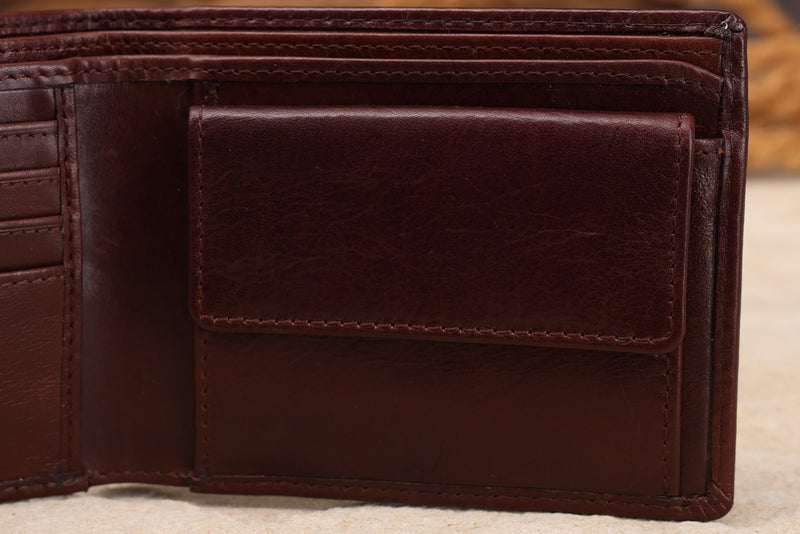 Personalised Engraved Dark Brown Bifold Leather Wallet