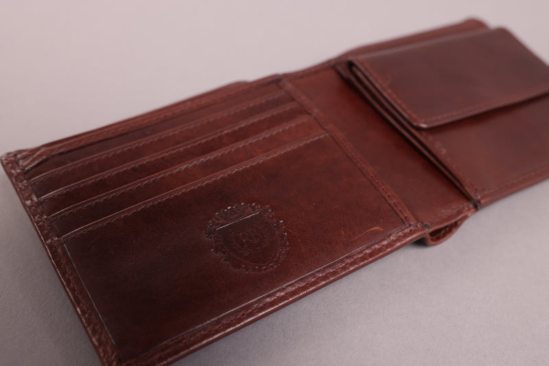 Personalised Engraved Dark Brown Bifold Leather Wallet