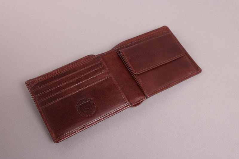 Personalised Engraved Dark Brown Bifold Leather Wallet