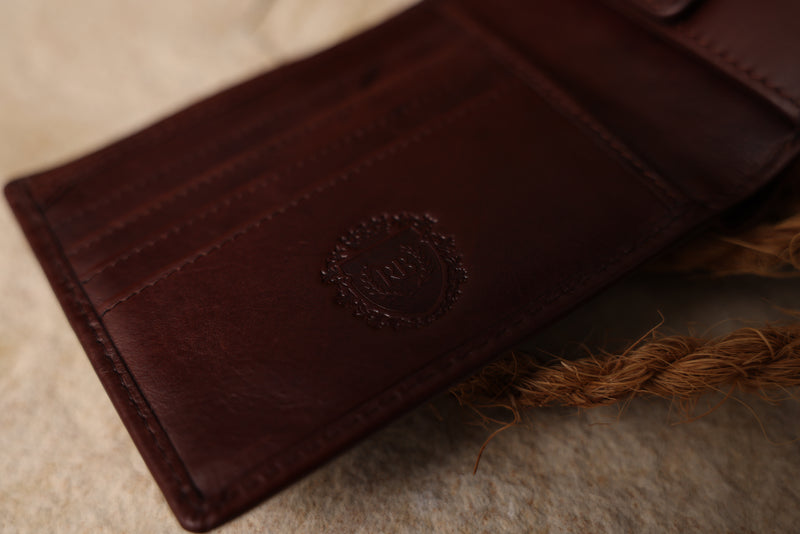 Personalised Engraved Dark Brown Bifold Leather Wallet