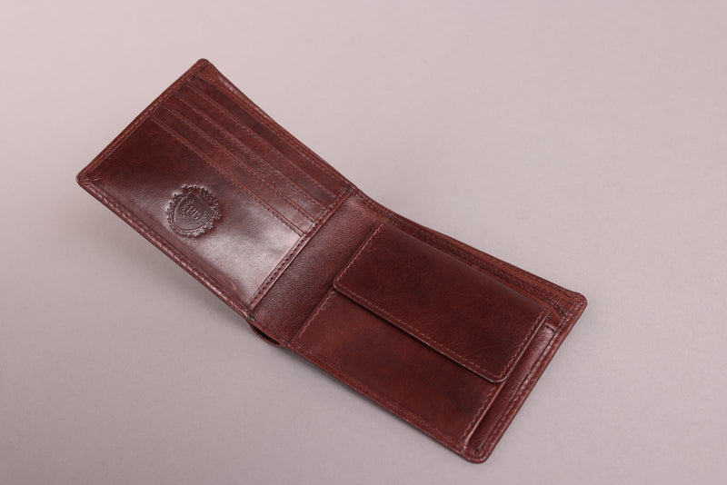 Personalised Engraved Dark Brown Bifold Leather Wallet