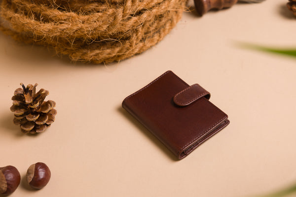 Personalised Engraved Dark Brown Bifold Leather Card Holder Wallet