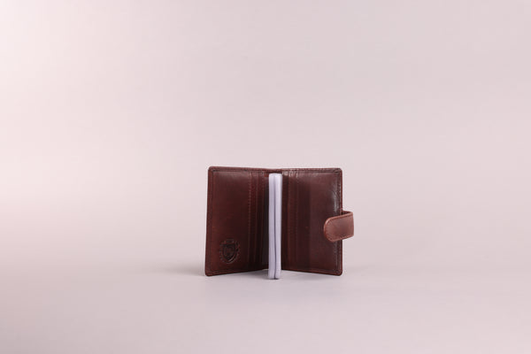 Personalised Engraved Dark Brown Bifold Leather Card Holder Wallet
