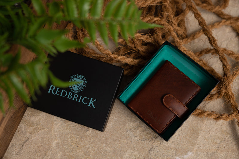 Personalised Engraved Dark Brown Bifold Leather Card Holder Wallet