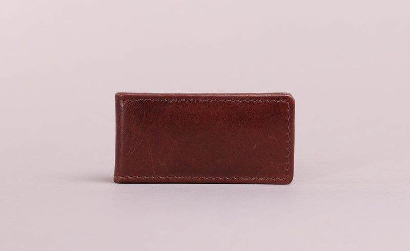Personalised Engraved Dark Brown Leather Money Clip
