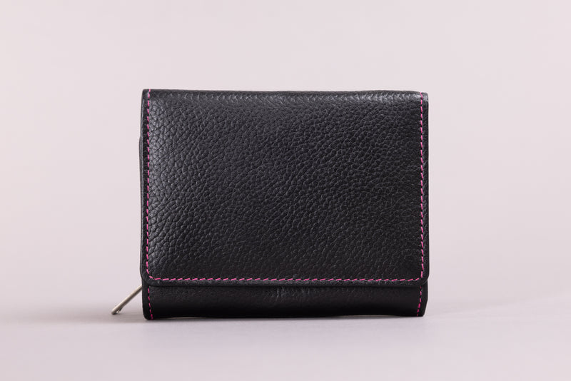 Personalised Engraved Black Multi Leather Purse