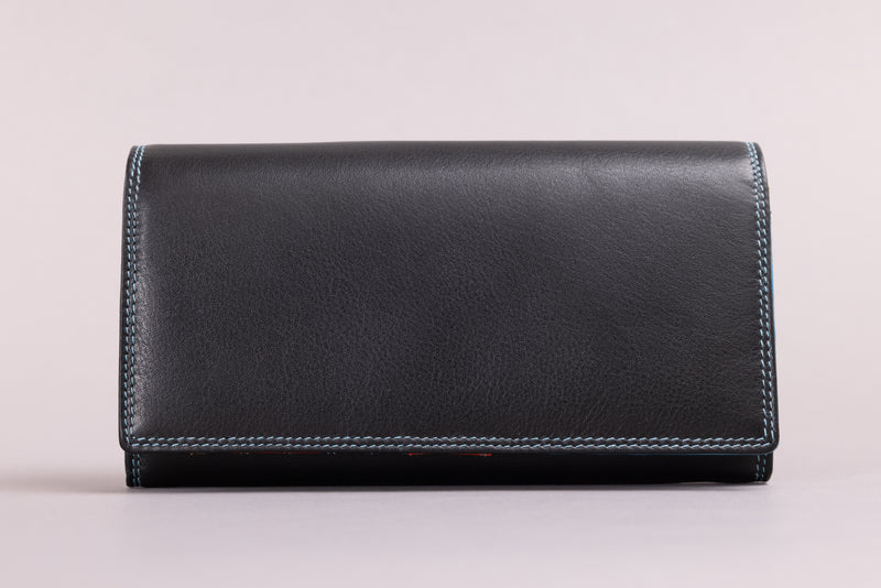 Personalised Engraved Black Multi Leather Purse