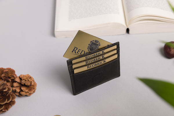 Personalised Engraved Black Hunter Leather Card Holder Wallet