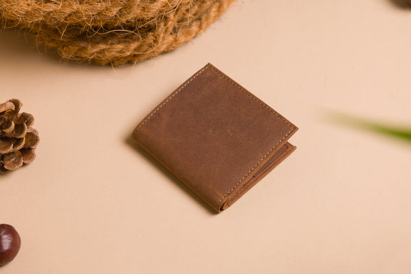 Personalised Engraved Cognac Hunter Leather Card Holder Wallet