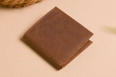 Personalised Cognac Leather Card Holder – Slim Hunter Wallet with RFID