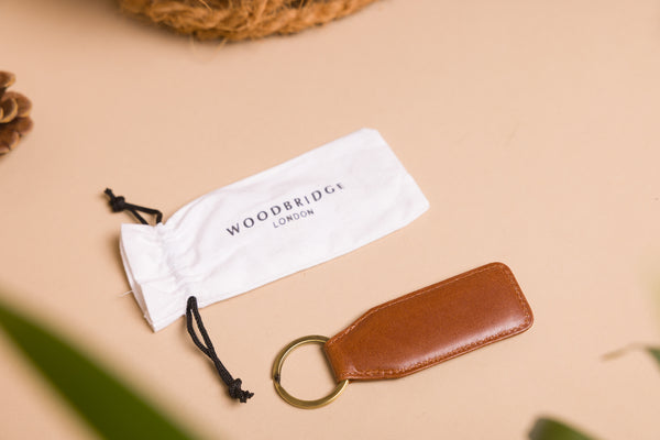 Personalised Engraved Brown Leather Keyring