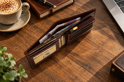 Personalised Brown Leather Wallet – Bifold with Zip Coin Pocket