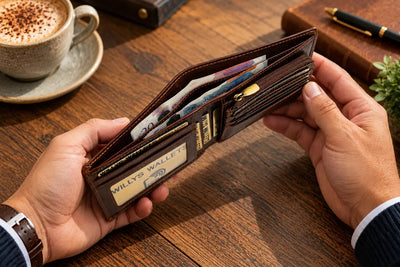 Personalised Brown Leather Wallet – Bifold with Zip Coin Pocket