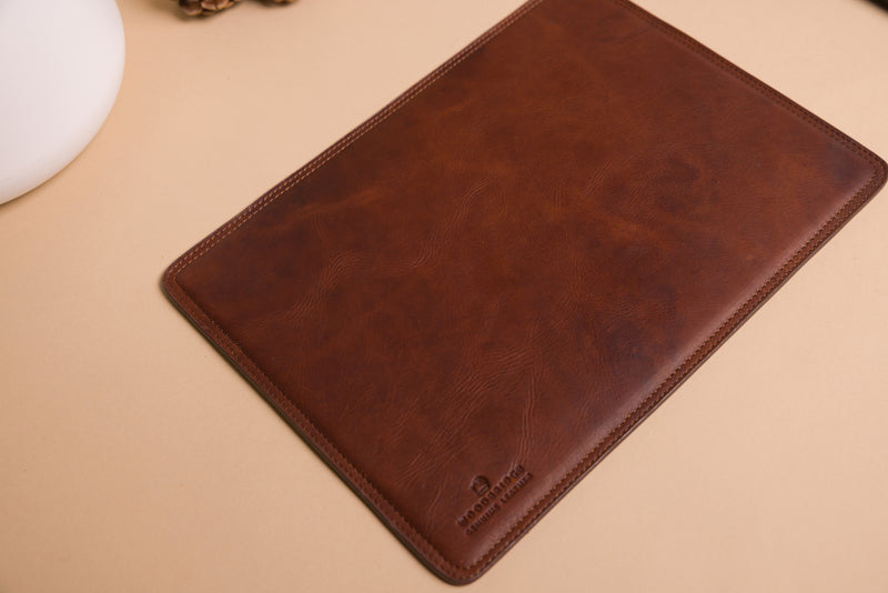 Personalised Engraved Brown Leather Mouse Mat, Desk Pad