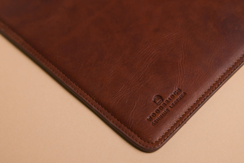 Personalised Engraved Brown Leather Mouse Mat, Desk Pad
