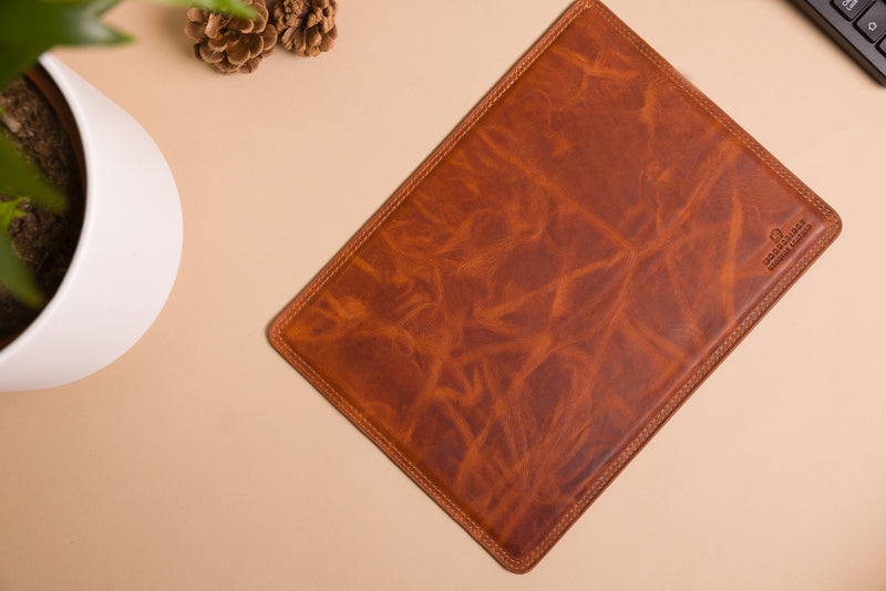 "Personalised leather desk pad for home or office"