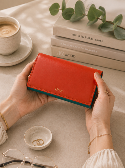 Personalised Seville Multi Leather Purse – Women's RFID Long Wallet with 14 Card Slots & Coin Pocket