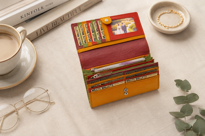 Personalised Spice Multi Leather Purse – Women's RFID Long Wallet with 14 Card Slots & Coin Pocket
