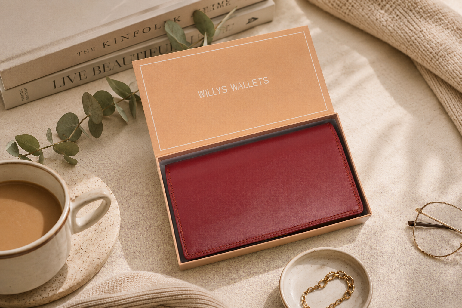 Personalised Spice Multi Leather Purse – Women's RFID Long Wallet with 14 Card Slots & Coin Pocket