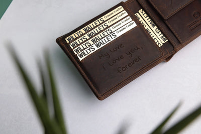 Personalised Brown Leather Wallet – Bifold with Coin Pocket