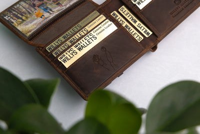 Personalised Brown Leather Wallet – Bifold with Card Holder Slots & RFID Protection