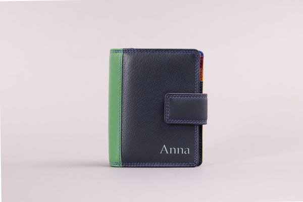 Personalised Engraved Midnight Multi Leather Purse