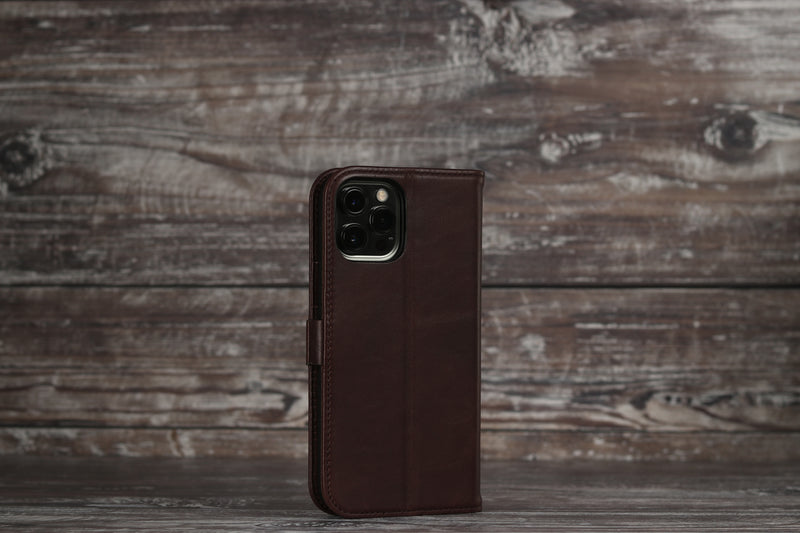 Personalised Engraved Dark Brown Leather iPhone 12 Pro Max Case