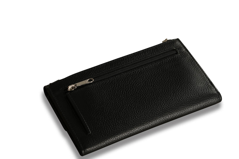 Personalised Engraved Black Leather Purse