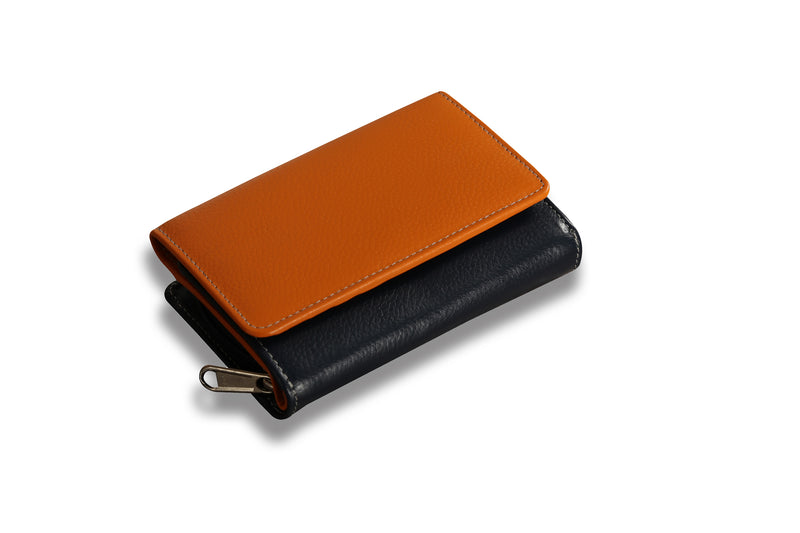 Personalised Engraved Orange Multi Leather Purse