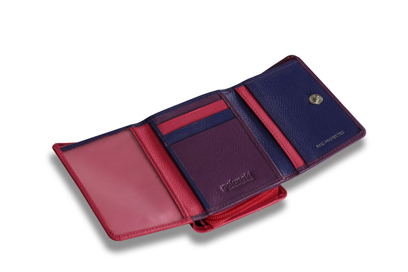 Personalised Engraved Purple Multi Leather Purse